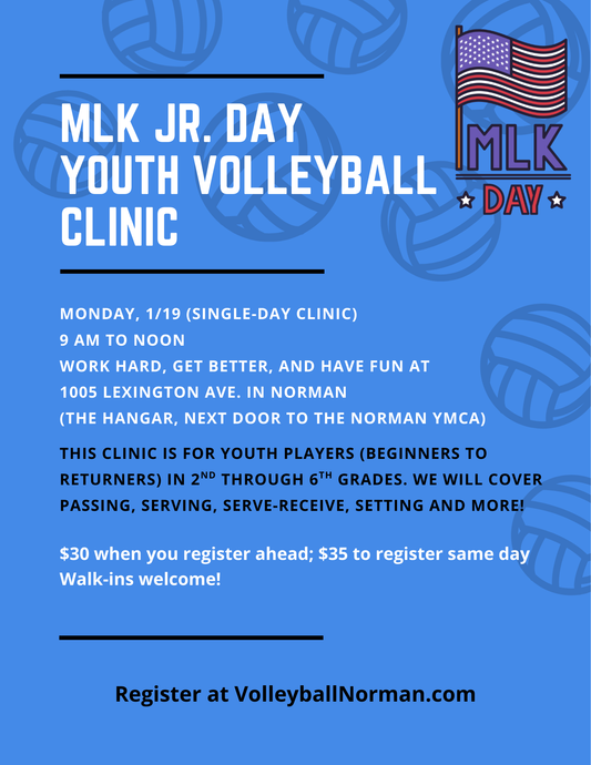 MLK Jr. Day Youth Volleyball Skills Clinic January 19, 2026 (Single Day)